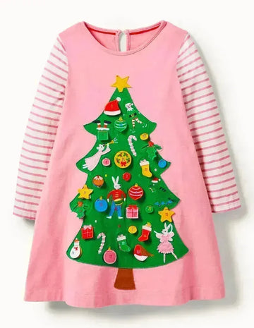 Christmas Tree Appliqué Dress